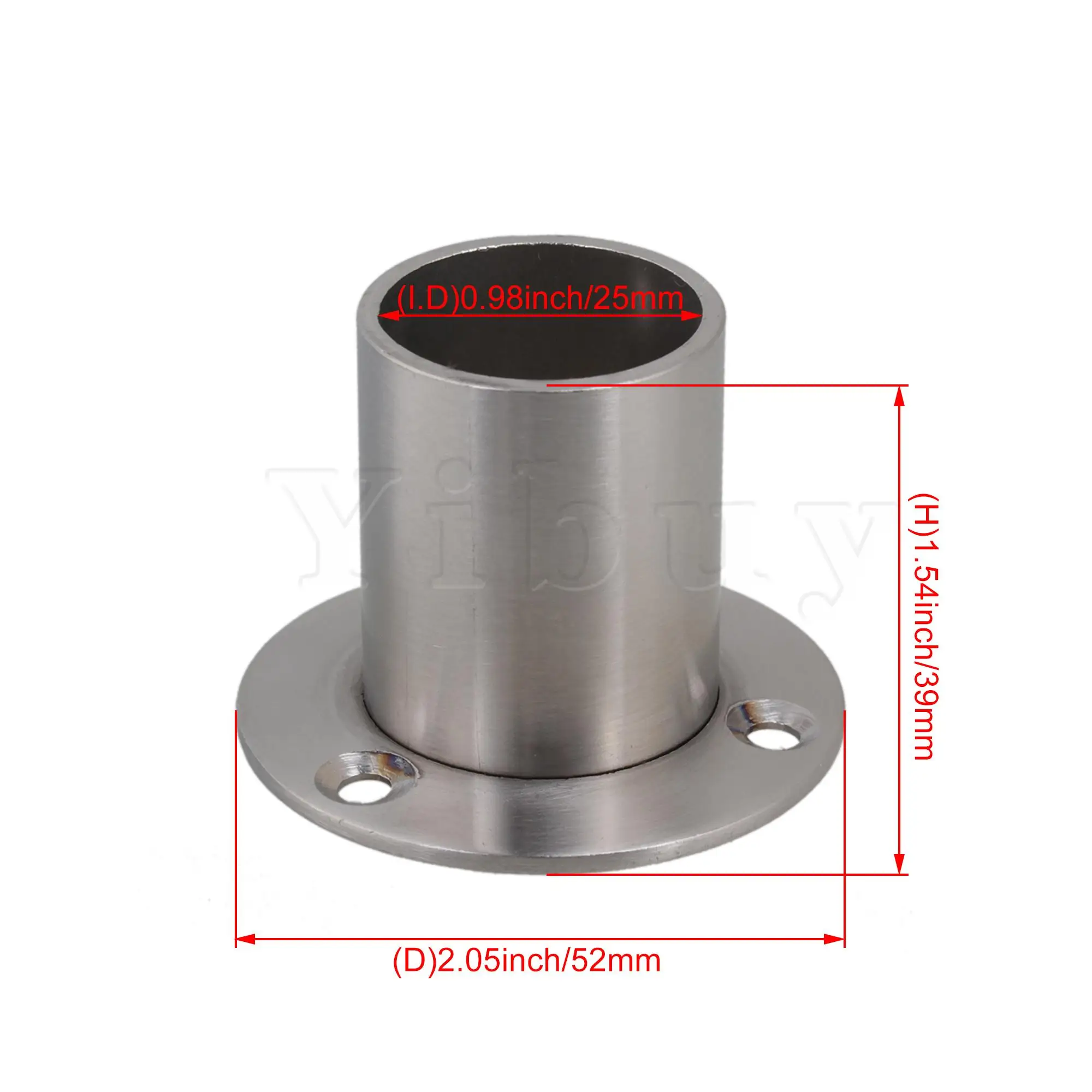 

2 x Stainless Steel Pipe Flange Socket Rod Holder Fitting Bracket For 25mm Rod