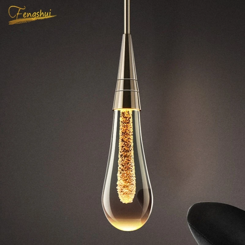 

Nordic Luxury Cyrstal LED Pendant Lights Gold Plating Kitchen Hotel Pendant Lamp Lighting Bedroom Living Room Coffee Hanglamp