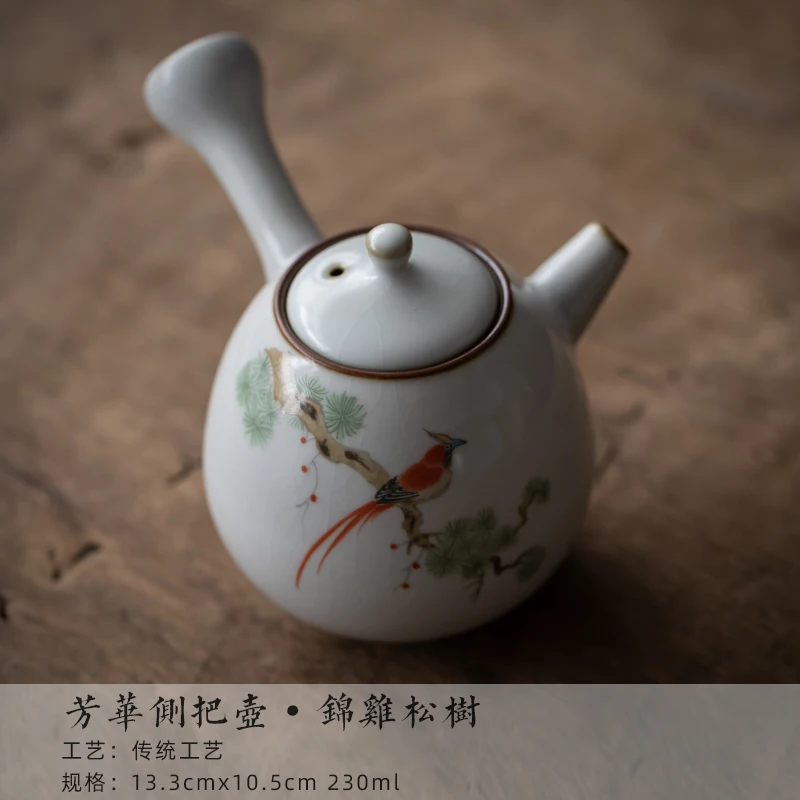 

Белый роскошный керамический чайник с маленькой ручкой фарфоровый Китайский кунг-фу чайник для заварки dzbanek для украшения дома