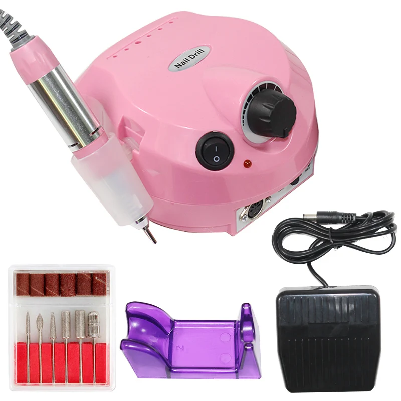 Pink Set 35000/20000 об/мин электрическое сверло для ногтей Набор мельница Резак Маникюр машина Типсы для маникюра Педикюр Электрическая пилка для ногтей - Цвет: Pink Set