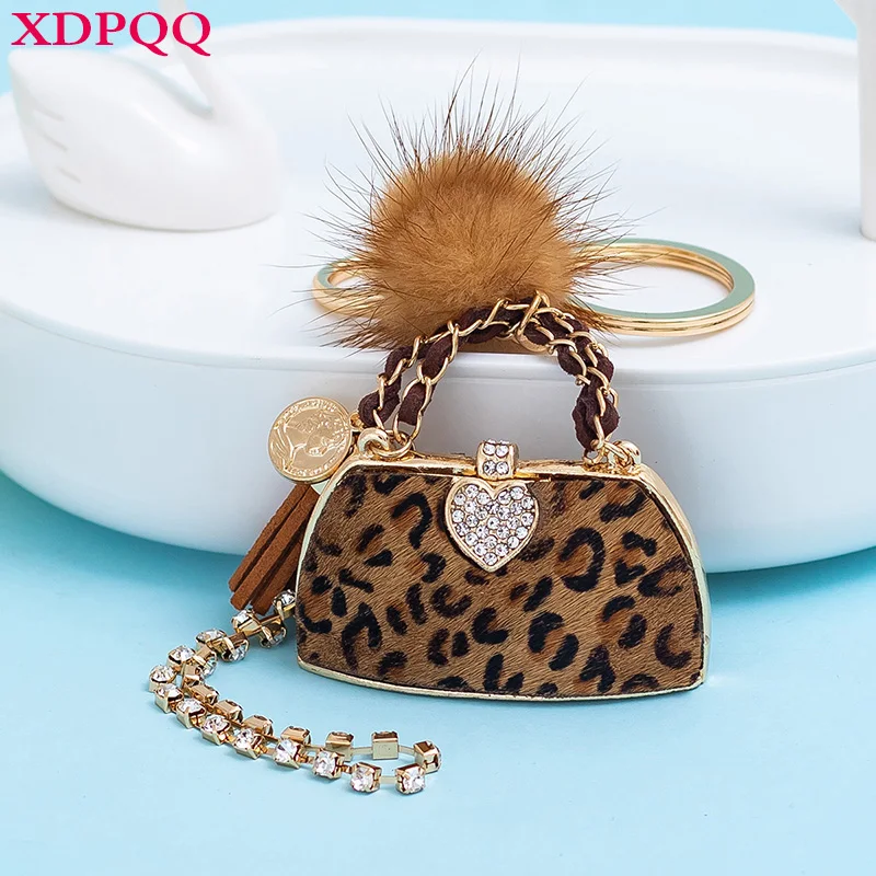 XDPQQ Горячая продажа ткань с леопардовым принтом сумка Модель брелок ювелирные