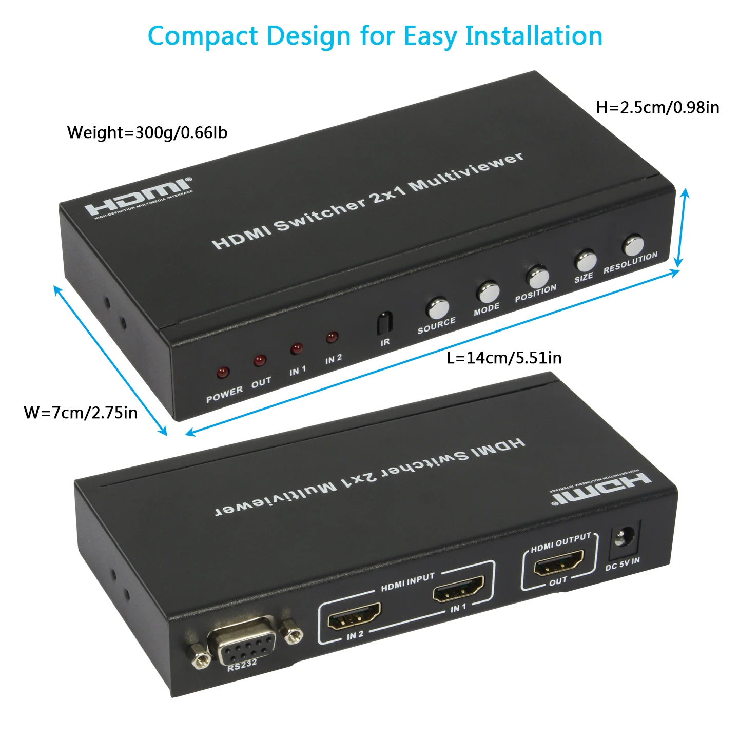 MAXAXM HDMI мультипросмотр 2 в 1 с 4 режимами отображения и видеосканером 1080P60Hz 3 HDCP