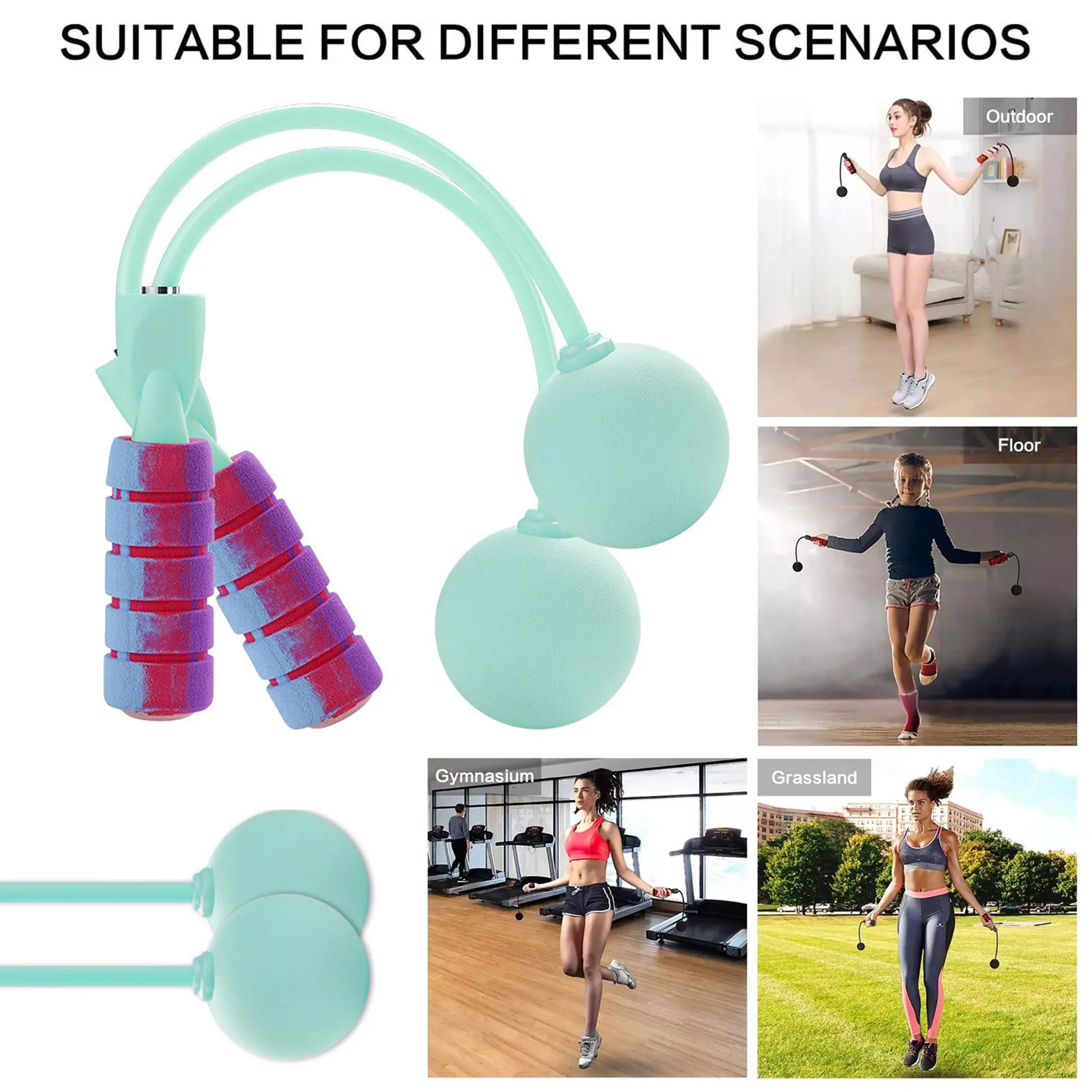 

Jump Rope Gym Skipping Rope PVC Rope + Cordless Ball Home Indoor Dual-use Cordless Rope Skipping Fitness Weight Loss Equipment