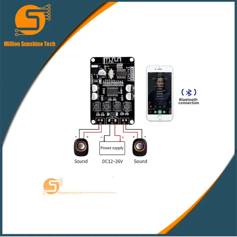 Amplificador de Potência Digital para Alto-falante Bluetooth Placa Áudio Vhm-313 Tpa3110 Tpa3110d2 2x15w