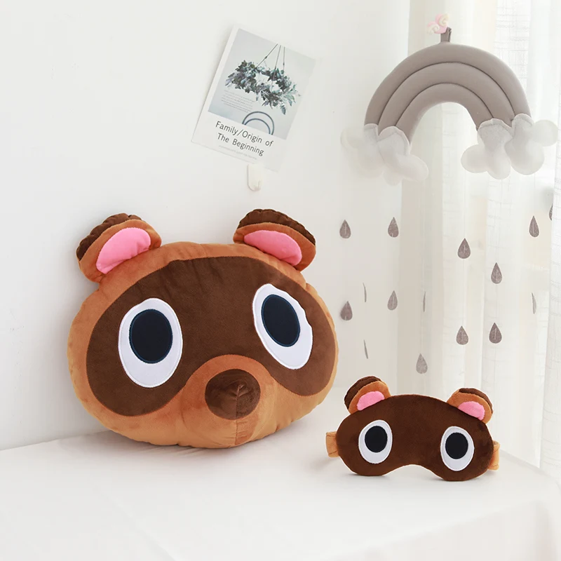 

High Quality Crossing Cosplay Kawaii Raccoon Blinder Stuffed Soft Cute Animals Plush Toys Doll For Kids Girls New Year Gifts