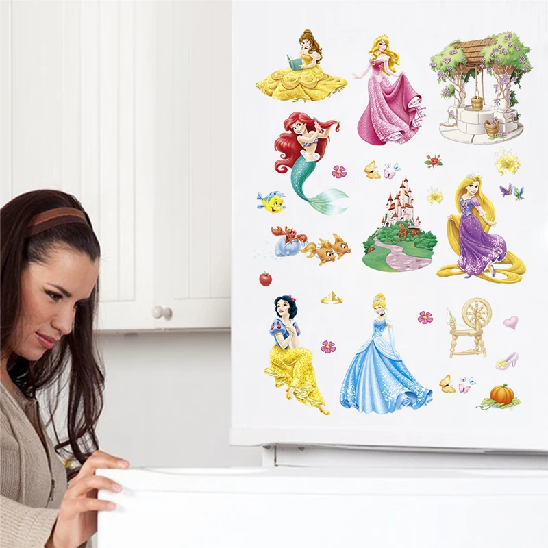 

Disney 30*90cm Snow White Princess Wall Stickers For Home Decor Living Room Cartoon Wall Decals Pvc Mural Art Diy Posters