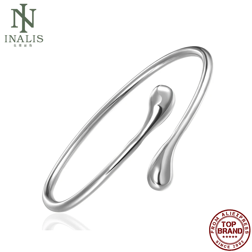 INALIS капли воды Форма с двойной круглой головки браслеты серебро Цвет креативные