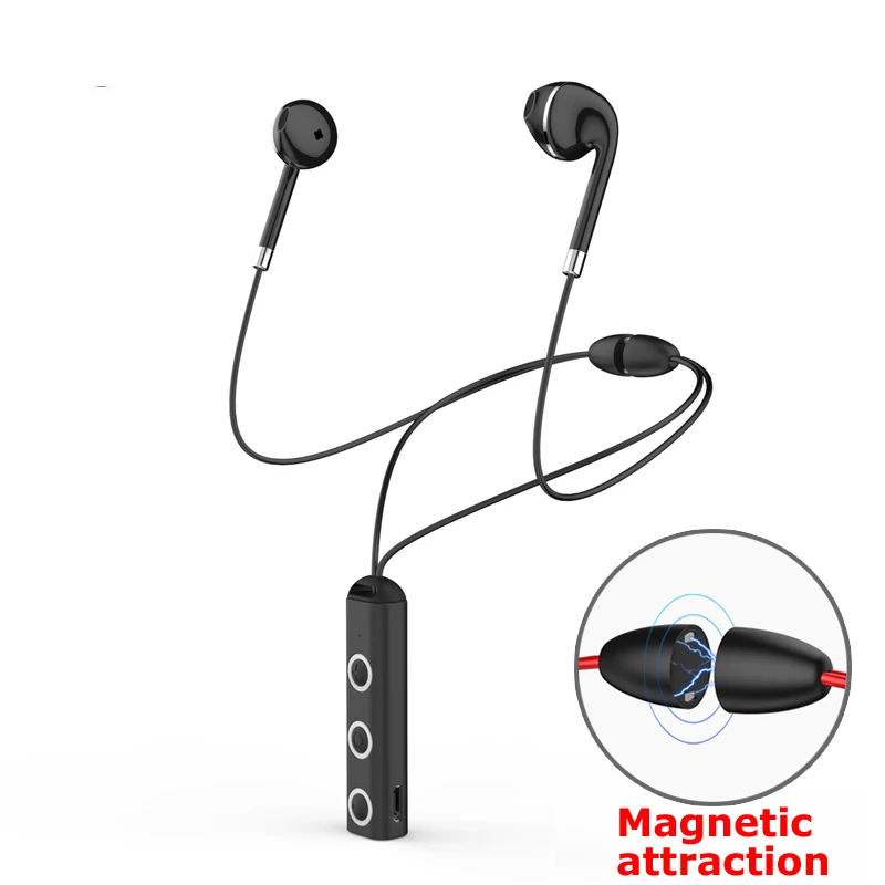 Bluetooth наушники для Xiaomi Redmi 7 7A 6A 6 Pro 5A 4A Note 7 Pro 6 5A 5 Prime 4X4 A2 Lite наушники беспроводные наушники - Цвет: Черный