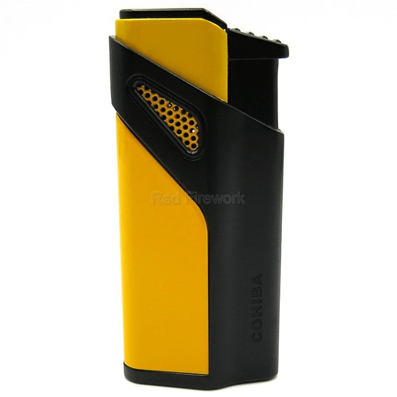 COHIBA модные зажигалки ветрозащитная Зажигалка многоразовая 3 фонарь Jet Blue Flame металлическая зажигалка для сигар с перфорацией