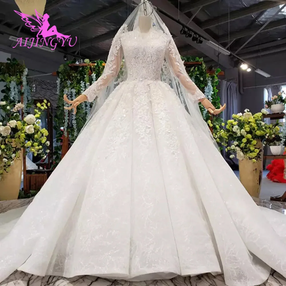 

AIJINGYU Lace Bridal Gowns Brides Cheap 2021 Unique Chinese Frocks Maternity Sew Gown Wedding Dresses Online Shopping