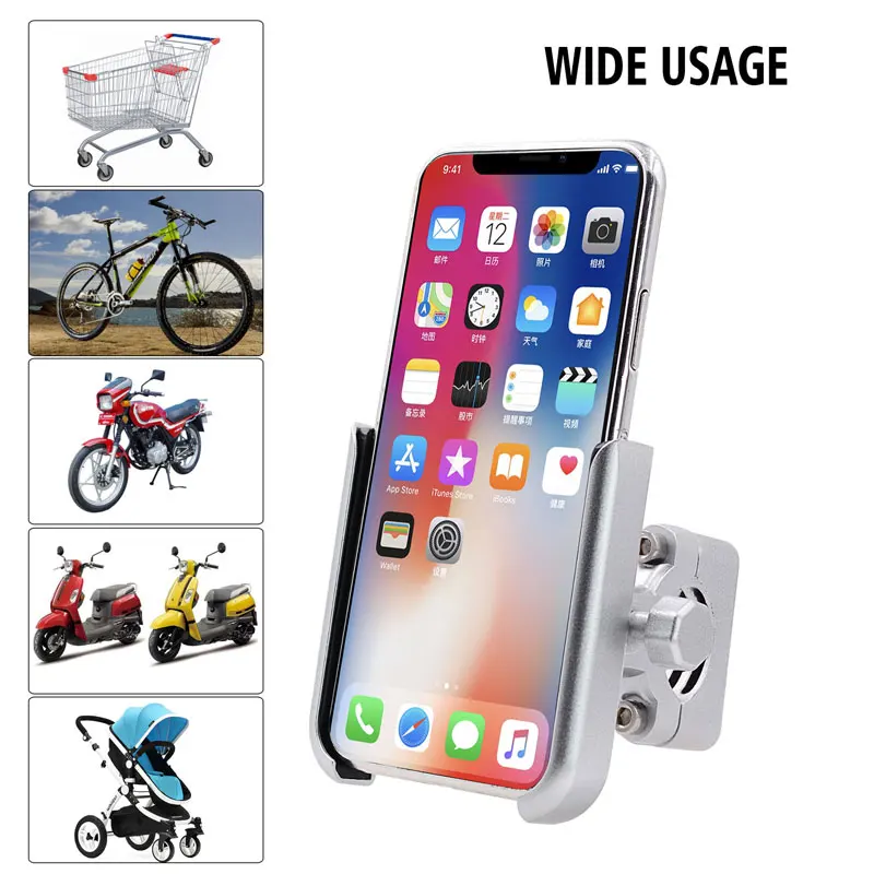 motorcycle bike mobile phone holder aluminum bicycle riding bracket gps mount handlebar stand support 3 5 6 5inch smartphones free global shipping
