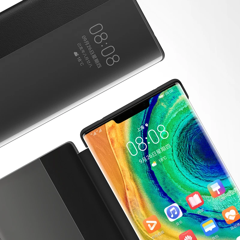 Чехол-книжка для HUAWEI Mate30 Pro умный защитный чехол с окошком кожаный камеры |