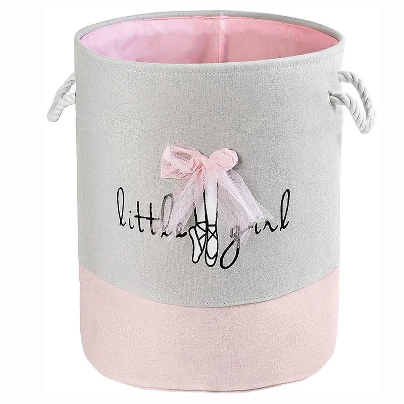 

Laundry Basket Canvas Collapsible Organizer Storage Basket for Girls Laundry Hamper Toy Baskets Bedroom Clothes Fold Bag