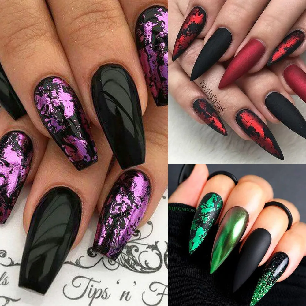 

Hot Nail Paper Foil Ins Popular Metal Solid Color Paper Foil Large Gold and Silver Foil European and American Nail Stickers