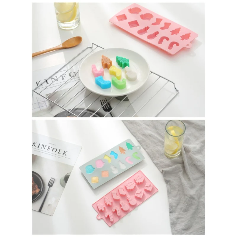 Полостей Рождественский дизайн силиконовая форма для торта Конфета шоколадное