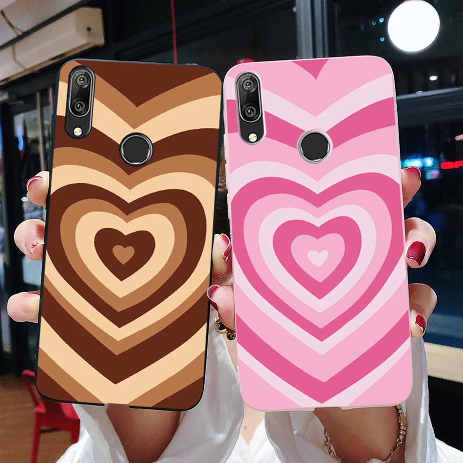 for huawei y7a y7p y6p 2020 y7 2019 case cute heart silicone soft phone cover for huawei y7 y 7 2019 y 7a y 7p y 6p case bumper free global shipping