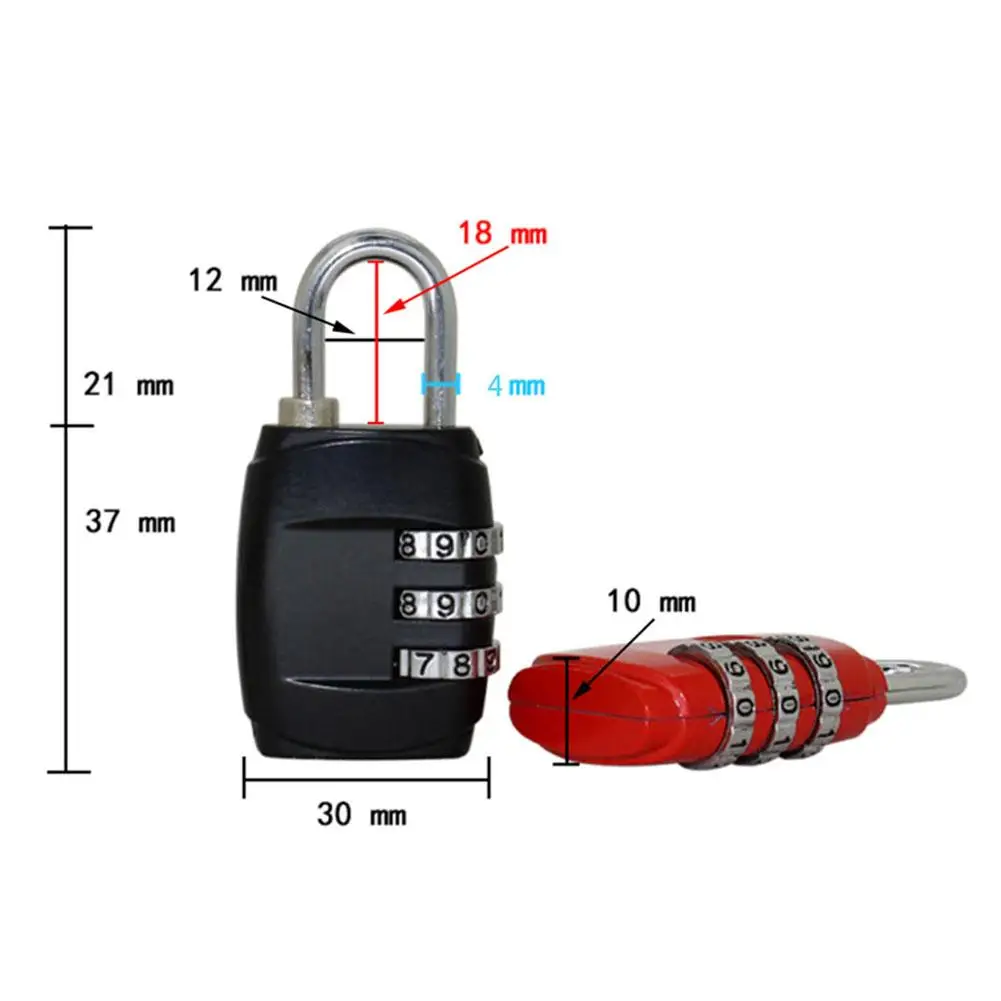 

Metal Digit Password Lock Aluminum Alloy Padlock Metal Lock 7 Color Luggage Cabinet Lock Mini Anti-Theft Luggage Gym Lock
