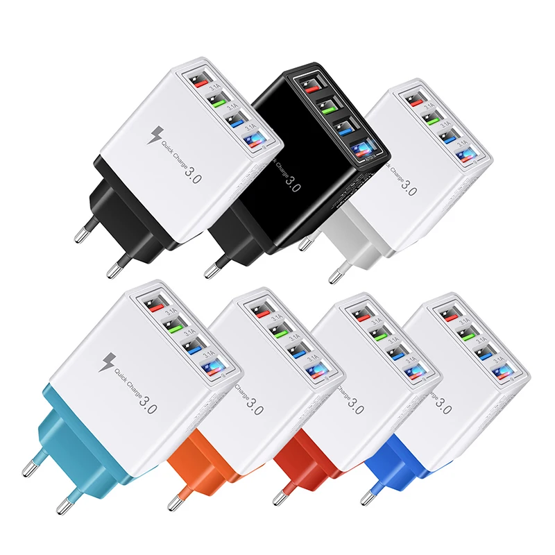 

Mobile Phone Charger Quick Charge 4USB Charger For apple Huawei Xiaomi Tablet USB Adapter EU US plug Fast Charging