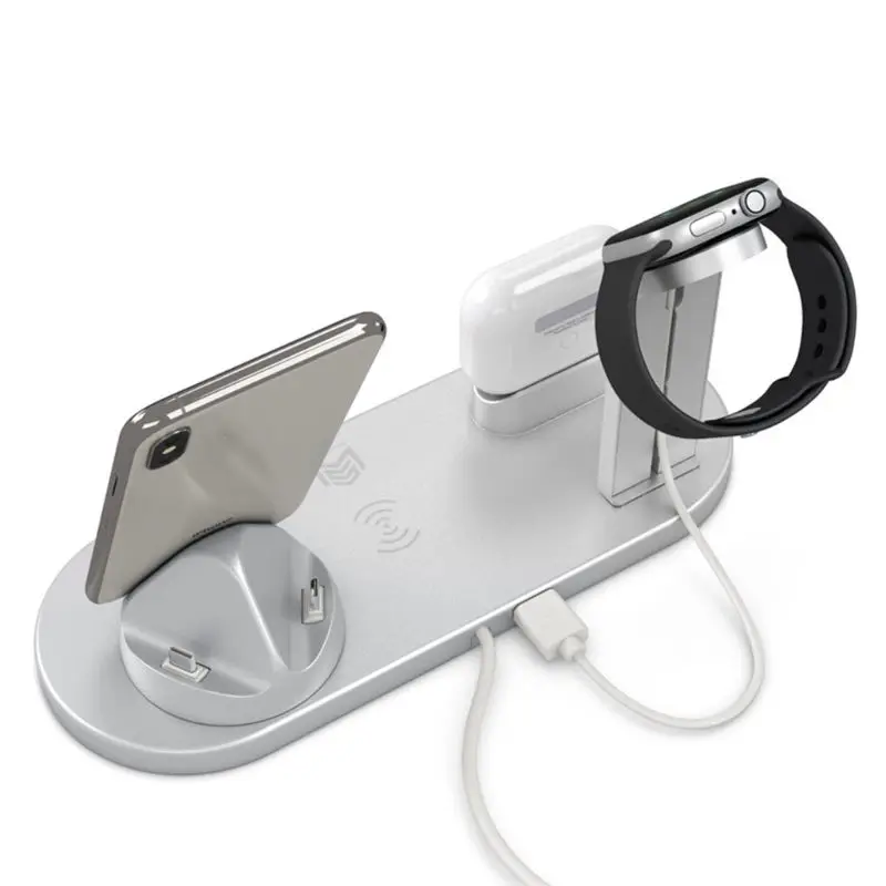 

4 in 1 Qi Wireless Charging Stand Multifunction Desktop Phone Quick Charging Dock Station for 8 X XR XS