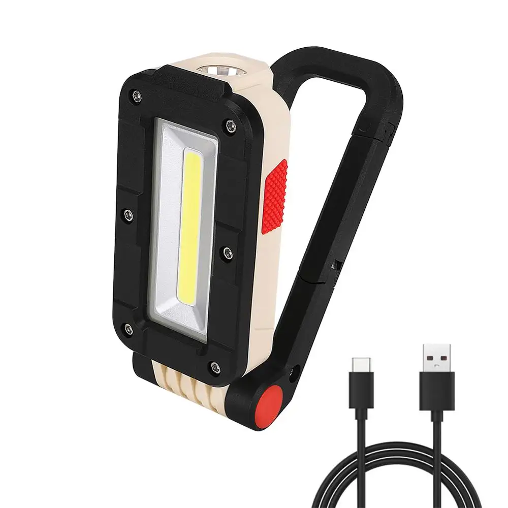 No Charger Светодиодный COB Рабочий фонарь Магнитный USB Перезаряжаемый складной контрольный фонарь 5 режимов Рабочий фонарь для кемпинга фонарик - Испускаемый цвет: No Charger