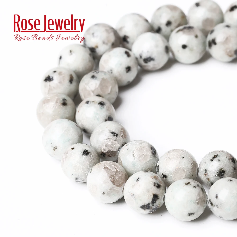 Натуральный Тянь-Шань синий камень бисер небесно-голубого цвета пятно кварцевые