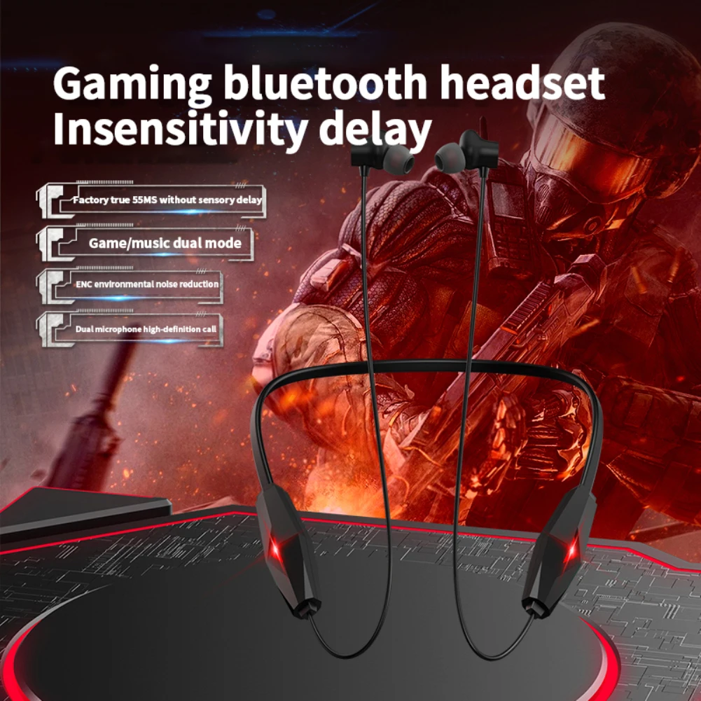 

HW07 Hanging Neck Bluetooth 5.2 Wireless Sports Headset With Hd Mic Smart Noise Cancelling Waterproof In-ear Earplugs Headphones