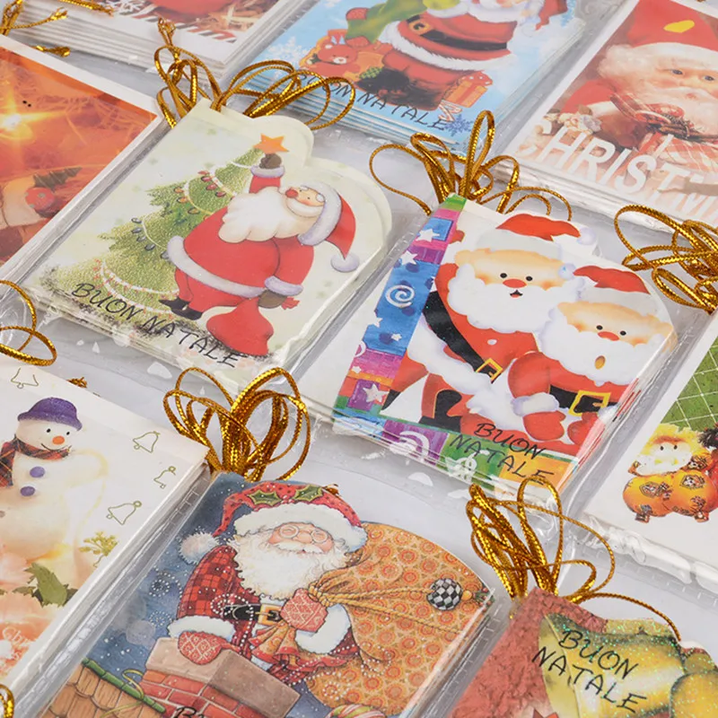 12 шт. Новогодние поздравительные Мини-открытки Санта-Клаус | Дом и сад