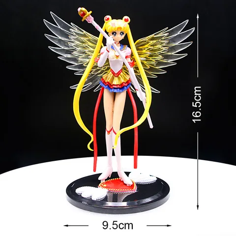 4 вида мультяшных Аниме Tsukino Usagi Moon, фигурка крыльев, игрушечная кукла, украшение для торта, Коллекционная модель, подарок, игрушки, Свадебный декор