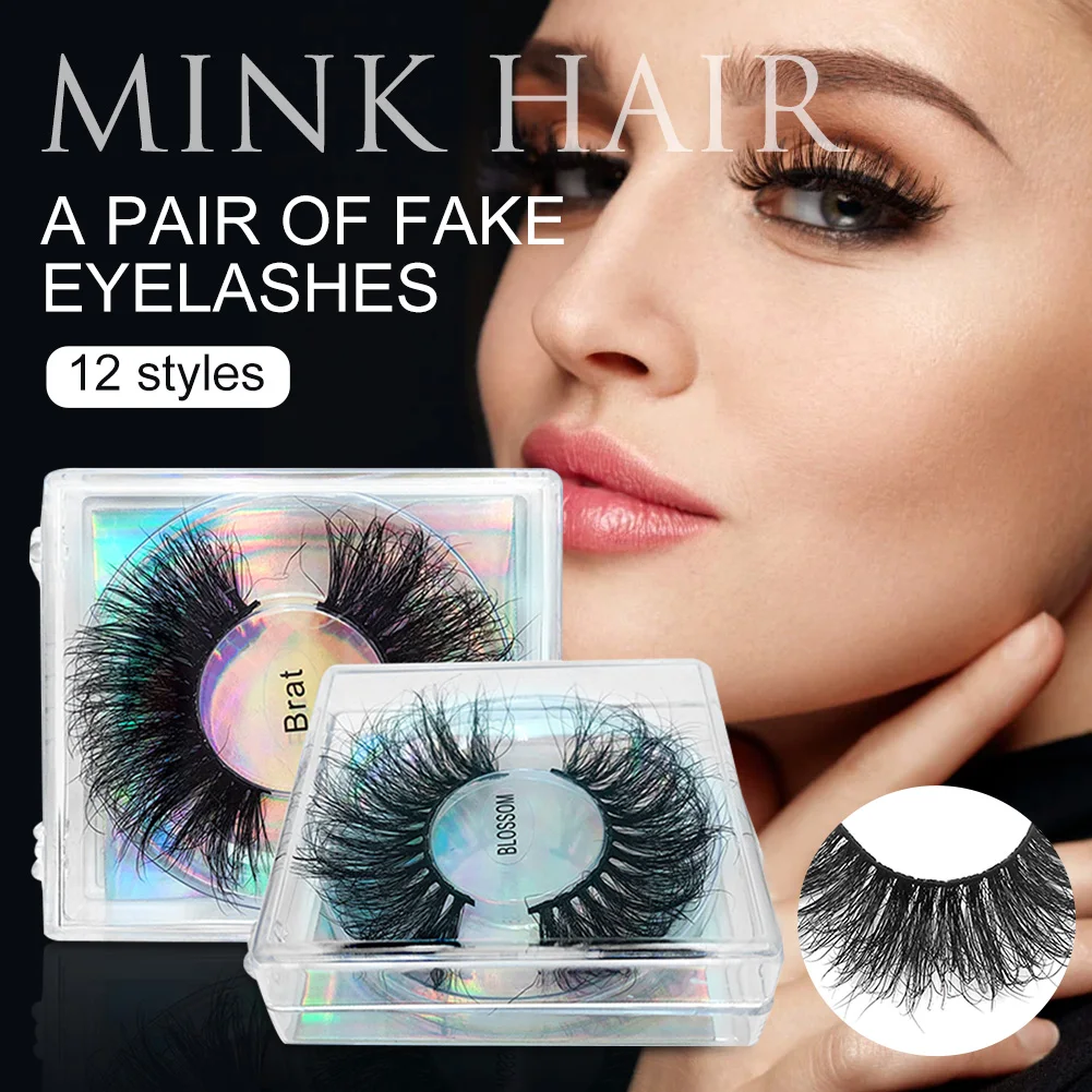 

25-28mm False Eyelash Faux Mink 12 Models Eye Lash Durable Comfortable Wearing Eye Makeup Natural Extension Look Gift For Women