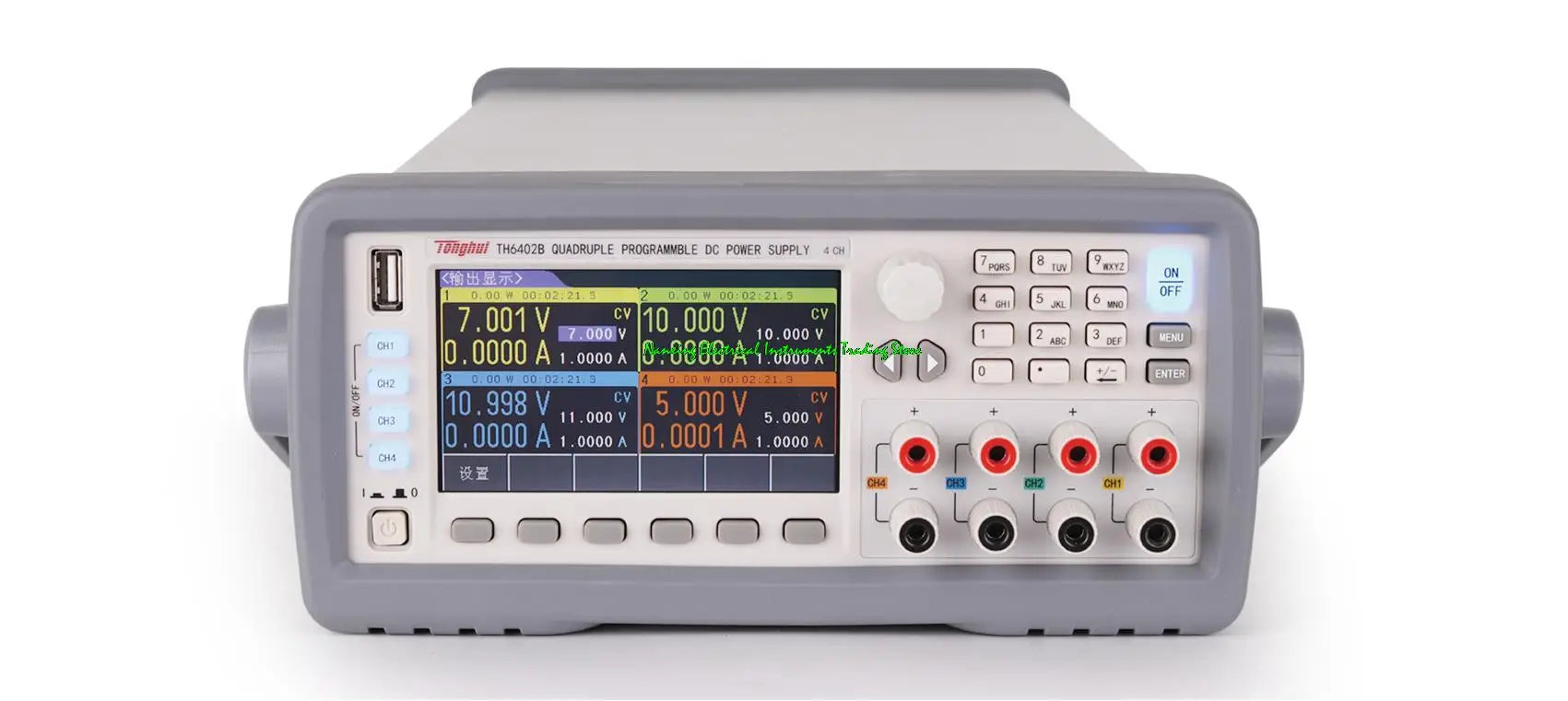 

Three channels programmable DC power supply TH6412 30V/6A/180W*2, TH6413 60V/3A/180W*2, 6V/5A/30W*1, USB, RS232 interface
