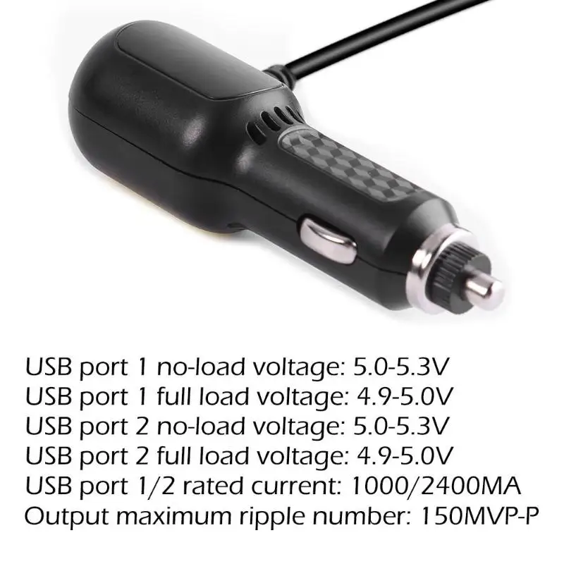 Anytek 3 5 метр 5V 3A изогнутое мини USB Автомобильное зарядное устройство с 2 usb-портом