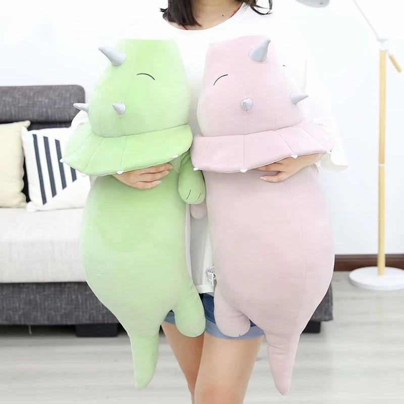 

60/80cm Soft Dinosaur Toy Stuffed Animal Comfortable Pink Green Triceratops Toy Appease Doll For Girl Birthday Gifts Soft Toy