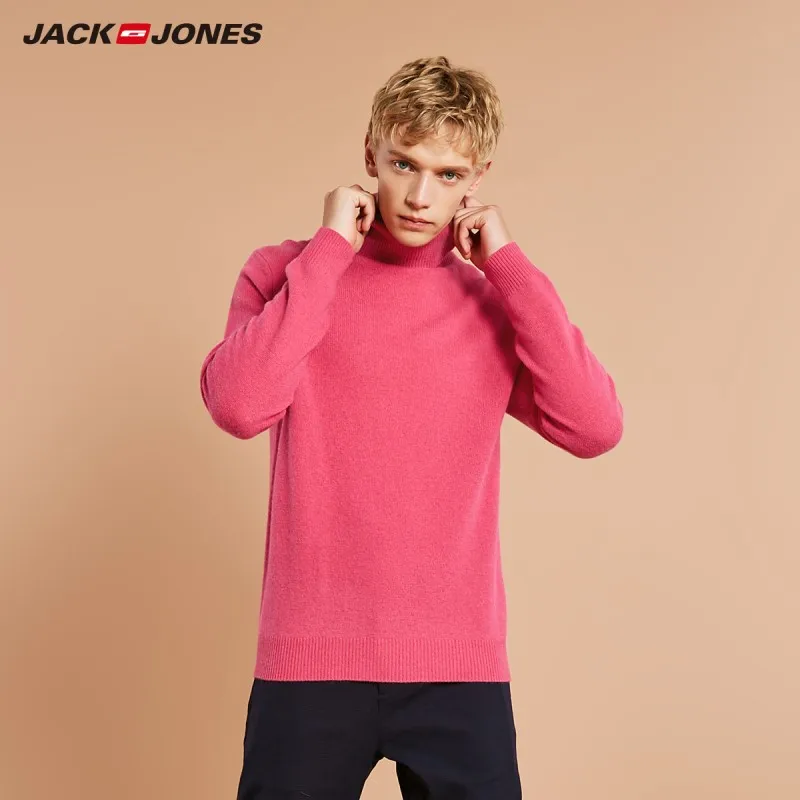 JackJones мужской шерстяной свитер с высоким воротом приталенный пуловер мужская
