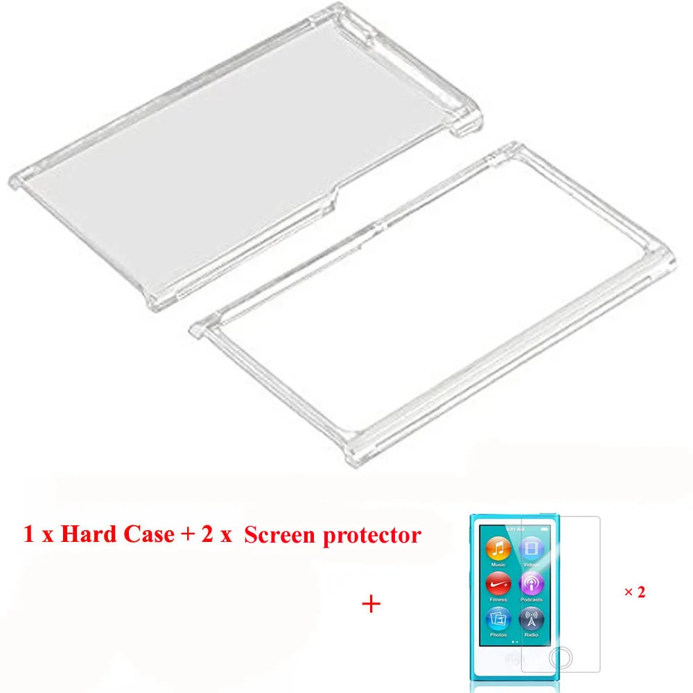 Funda de plástico transparente y dura para Apple iPod Nano, 7, 7, 8 y 8. ª generación, con películas