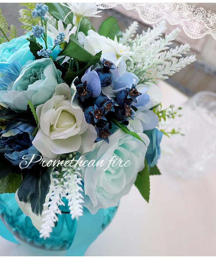 

Luxurious Wedding Bouquets Bride Wedding Bouquet Handmade Artificial Silk Rose Breath Flower Supplies SPH67