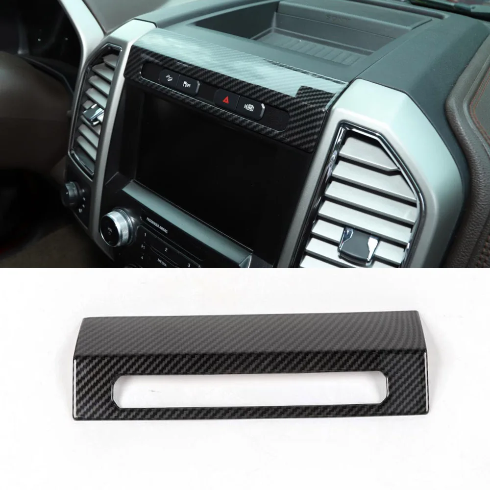 

For Ford F150 2015 Up Car Emergency Light Panel Decoration Cover Trim Sticker ABS Carbon Fiber Style Styling Molding