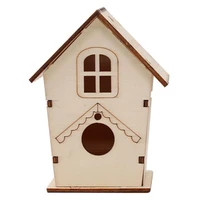 diy bird cage toy painted graffiti set outdoor bird nest childrens puzzle wooden craft bird house bird cage pet supplies new