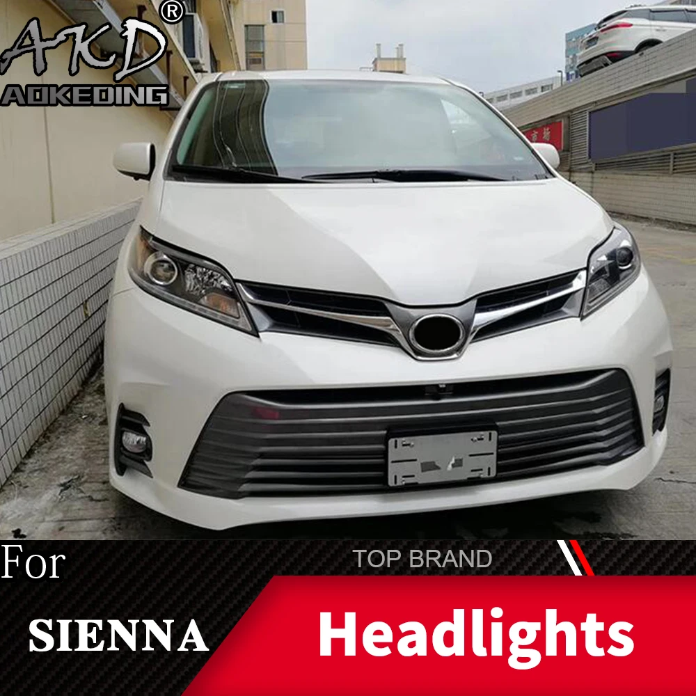 Фара для автомобиля Toyota Sienna 2011- фары Противотуманные фары Дневные ходовые огни DRL H7 светодиодный Биксеноновая лампа автомобильные аксессуары