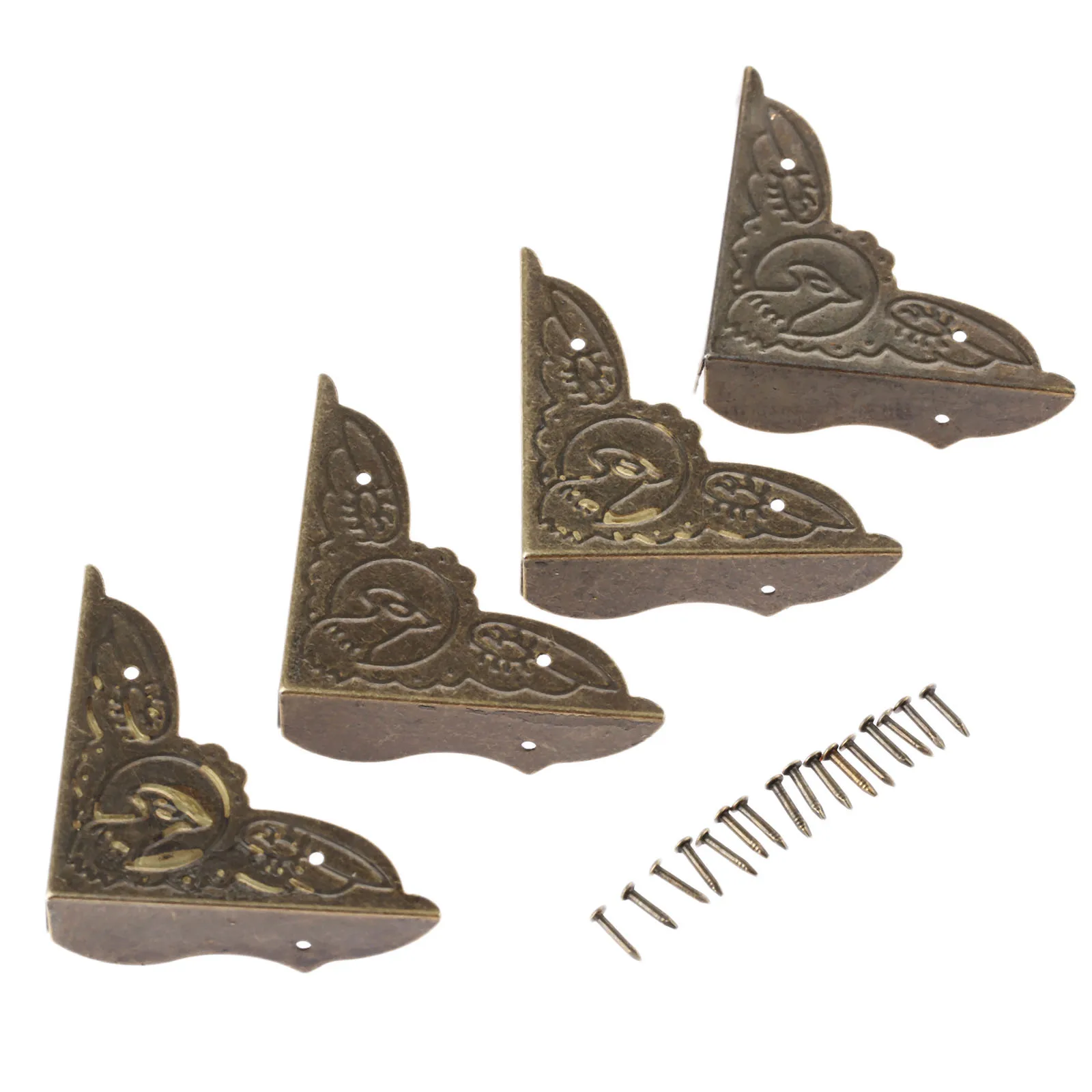 

4 шт. античная латунь угловой кронштейн Ювелирные изделия Чехол деревянные ножки для ящика ноги декоративные угловойой протектор изделия из железа (мебельная столица