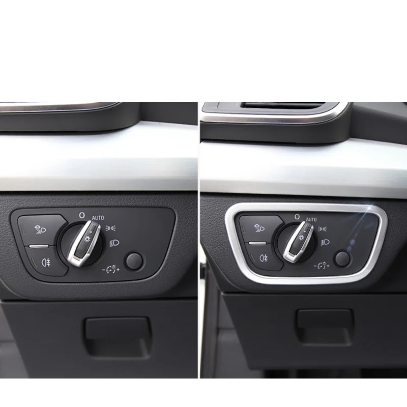 

Lsrtw2017 Abs Car Headlight Control Switch Frame Trims for Audi A4 A5 Q5 Q7 Interior Accessories Sticker