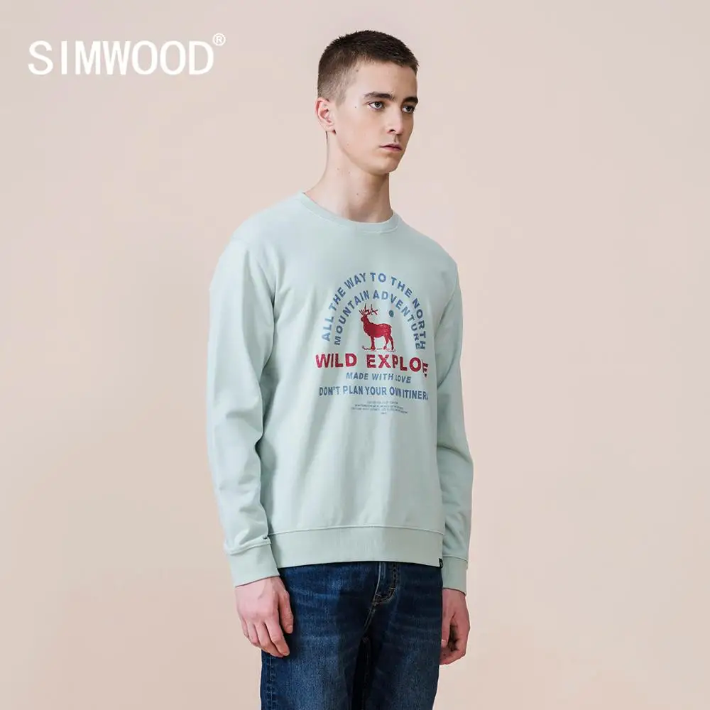 

SIMWOOD Letter Print Hoodies Men Fashion Plus Size Thick Warm Sweatshirts High Quality Basic Jogger Pullover Brand Clothing