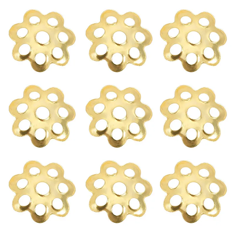 

500pcs/box 7mm Hollow Flower Metal Filigree Loose Spacer Bead Caps Cone End Filigree For Diy Jewelry Finding Making Supplies