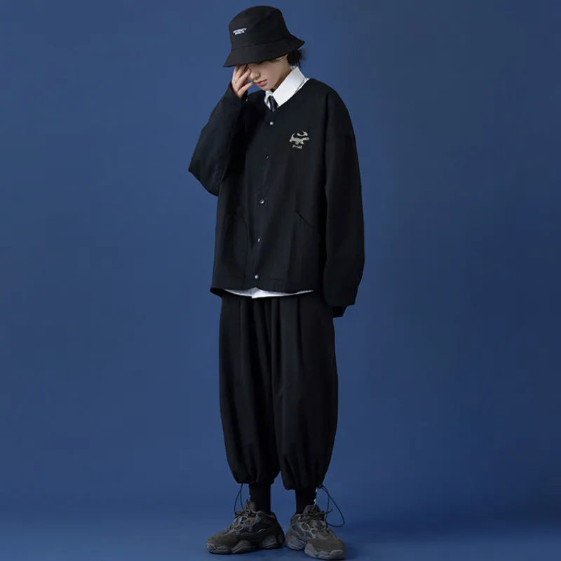 

Куртка и пальто женская с вышивкой, простая повседневная верхняя одежда с карманами, модная уличная одежда в стиле Харадзюку, на осень