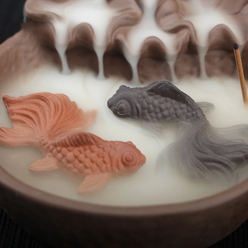 Промо акция! Кои рыба на удачу благовония дым обратного потока горелка керамика