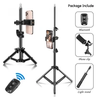 37cm68cm100cm150cm2m extendable tripod stand with bluetooth remote for iphone android phone heavy duty aluminum lightweight