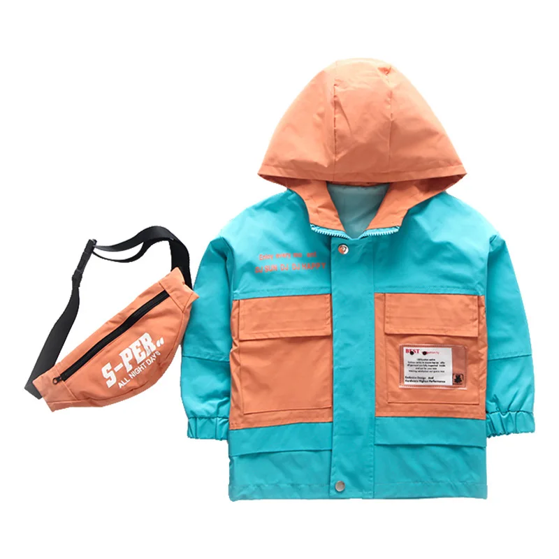 2019 new girl clothes spring autumn fashion Korean version girls coat letter printing children hooded long sleeve | Детская одежда и