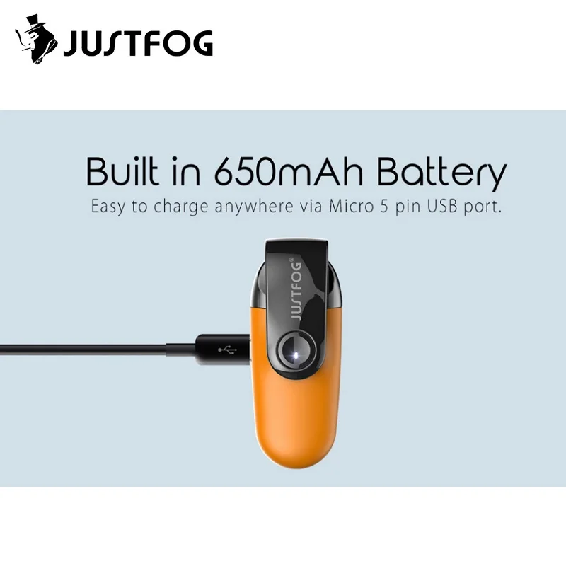 Оригинальный набор Justfog C601 Пыленепроницаемая крышка 650 мАч встроенный