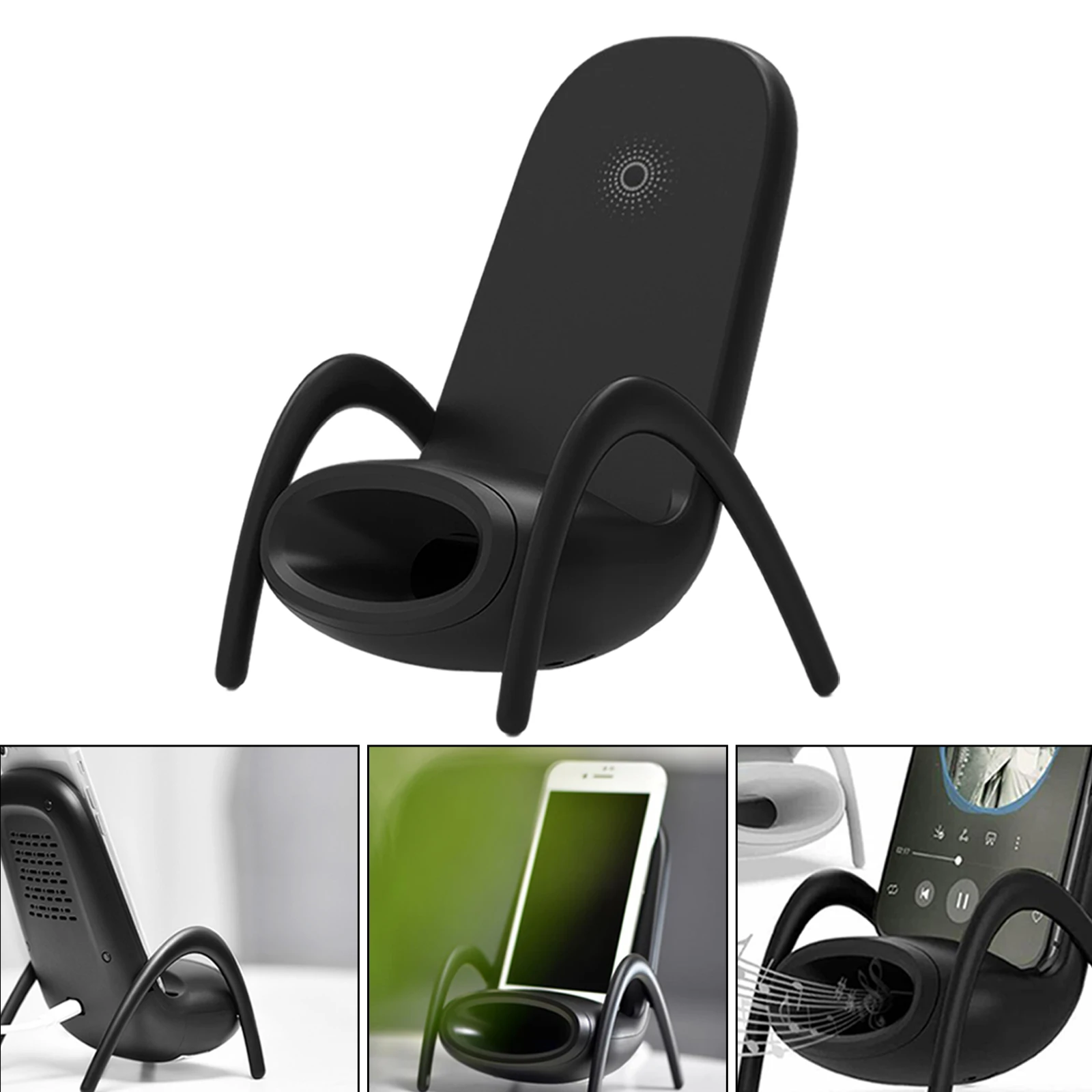 portable mini chair wireless charger desk mobile phone holder wireless charger 10w fast charge best gift for iphone free global shipping