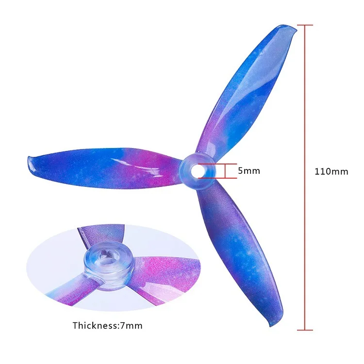 2 пары Gemfan Skitzo Galaxy 5043 5X4.3X3 3-лопастные PC пропеллеры для RC FPV Racing Freestyle 5 дюймов 4S 6S