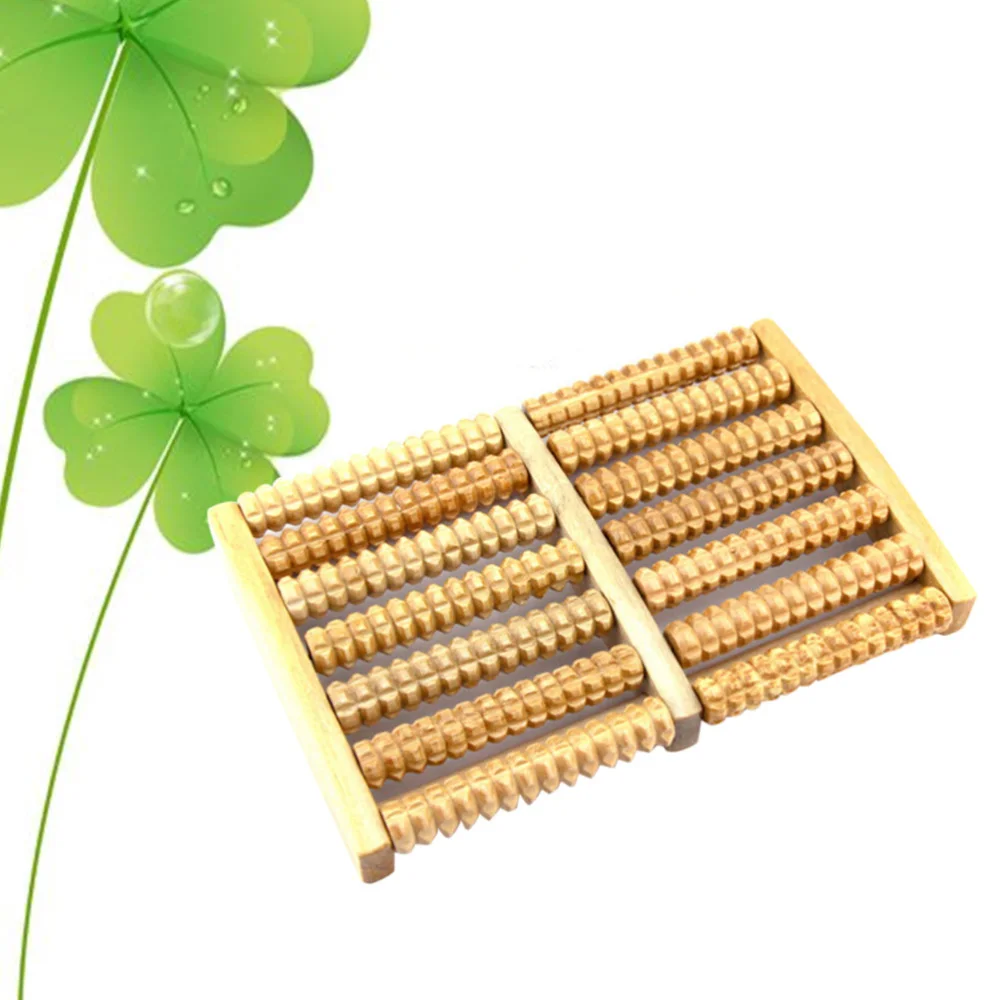 

7 Rows Wheel Wooden Massager Wood Roller Foot Massager Relax Relief Massager